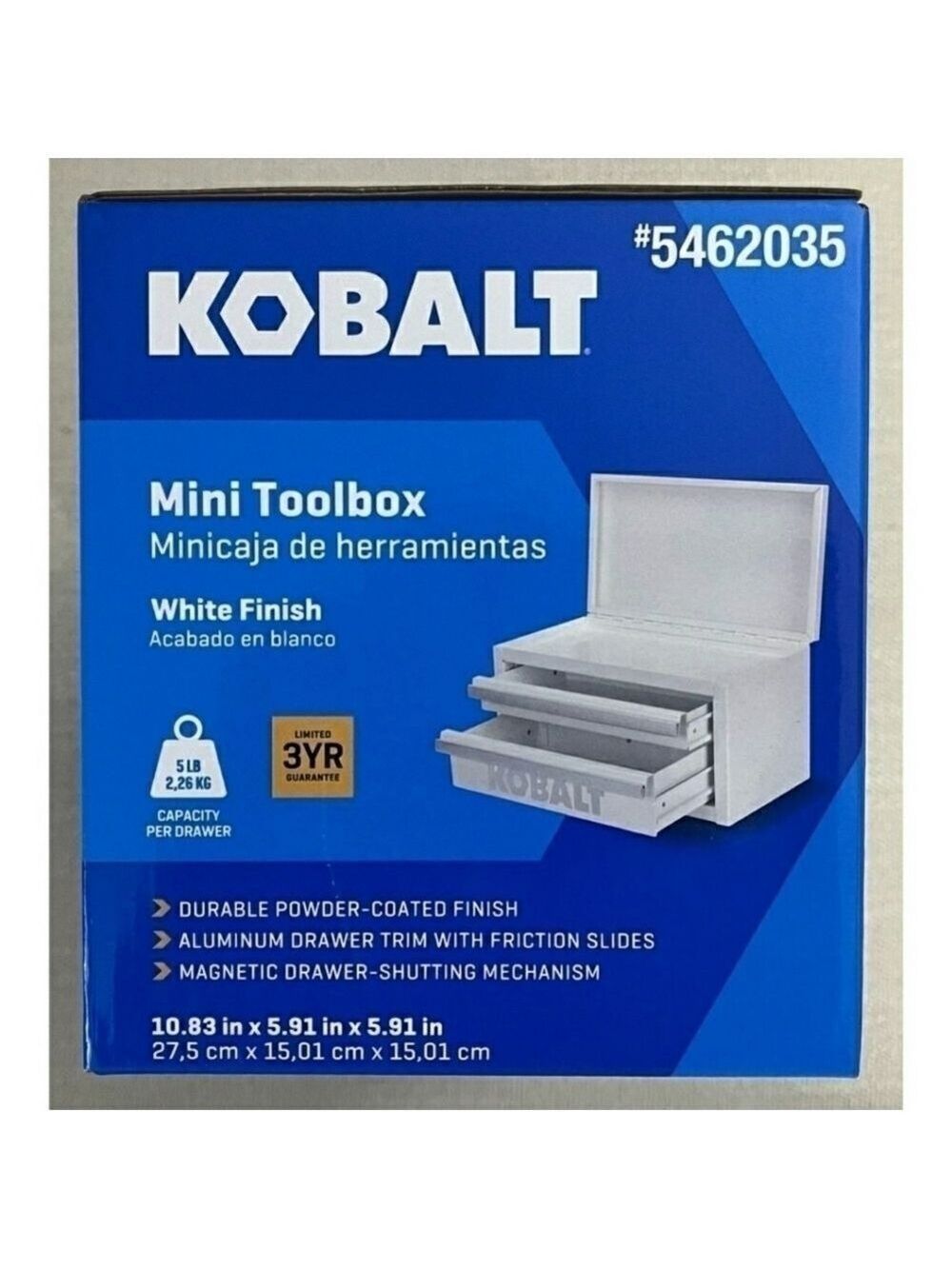 Kobalt Mini Tool Chest Make Up Organizer Craft Supplies White Metal Silv… - Picture 4 of 9